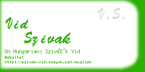 vid szivak business card